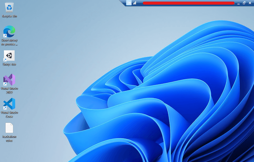 desktop from the user, which contains exactly the software and tools installed in the template VM